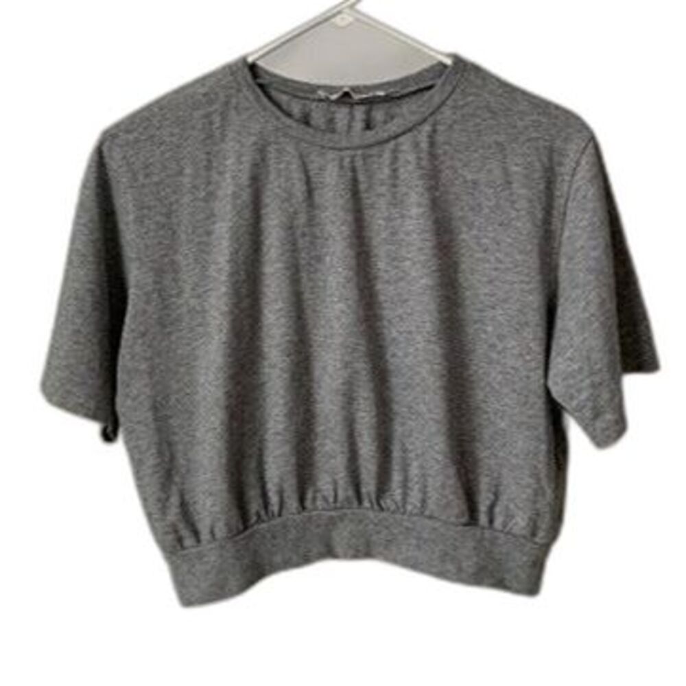 NWOT Astr heather grey crop top short sleeve tee t-shirt size S